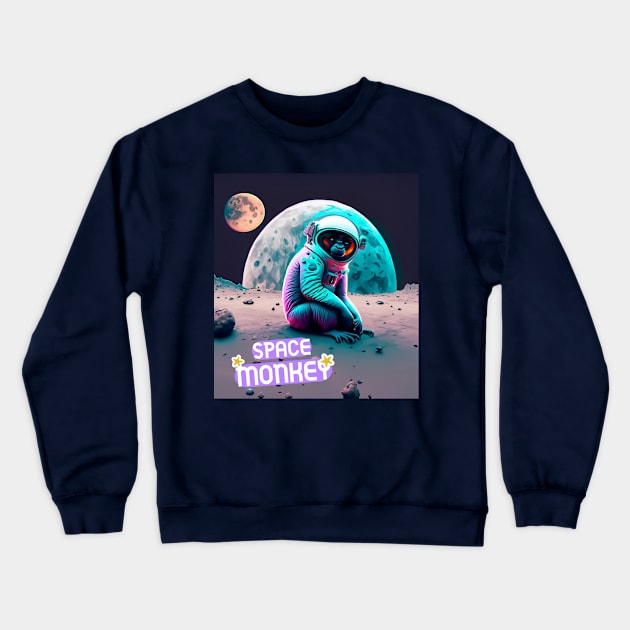 SPACE MONKEY Crewneck Sweatshirt by KesariyaBalam